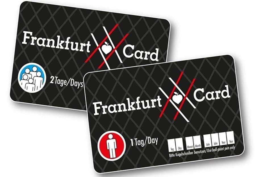 Frankfurt Card Voucher Frankfurt Cards with typical "ribbed" design. Single card 1-day and group card 2-days.