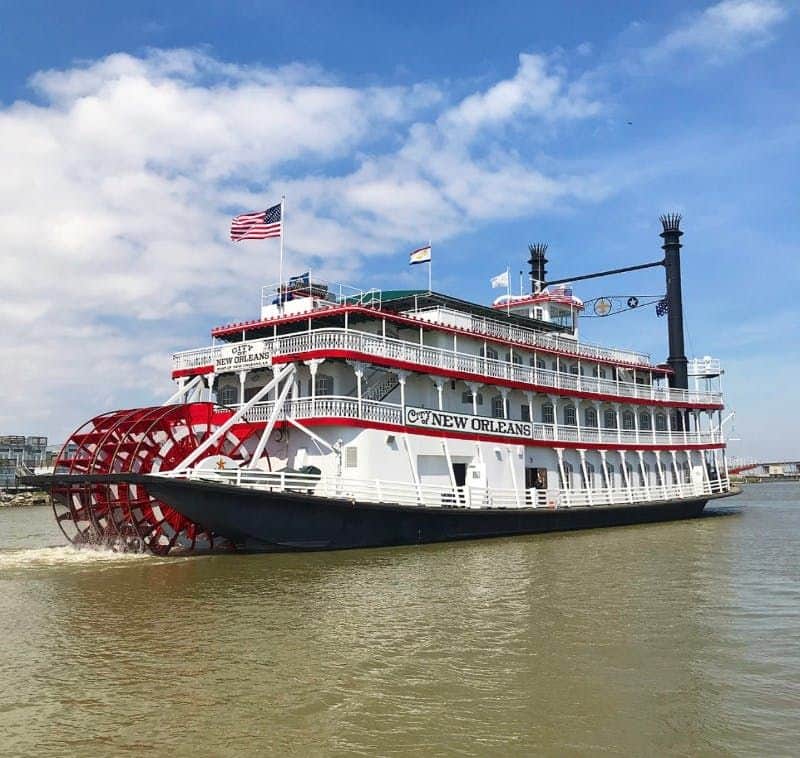 New Orleans: Daytime Jazz Cruise with Optional Lunch Riverboat CITY of NEW ORLEANS cruising the Mississippi River
